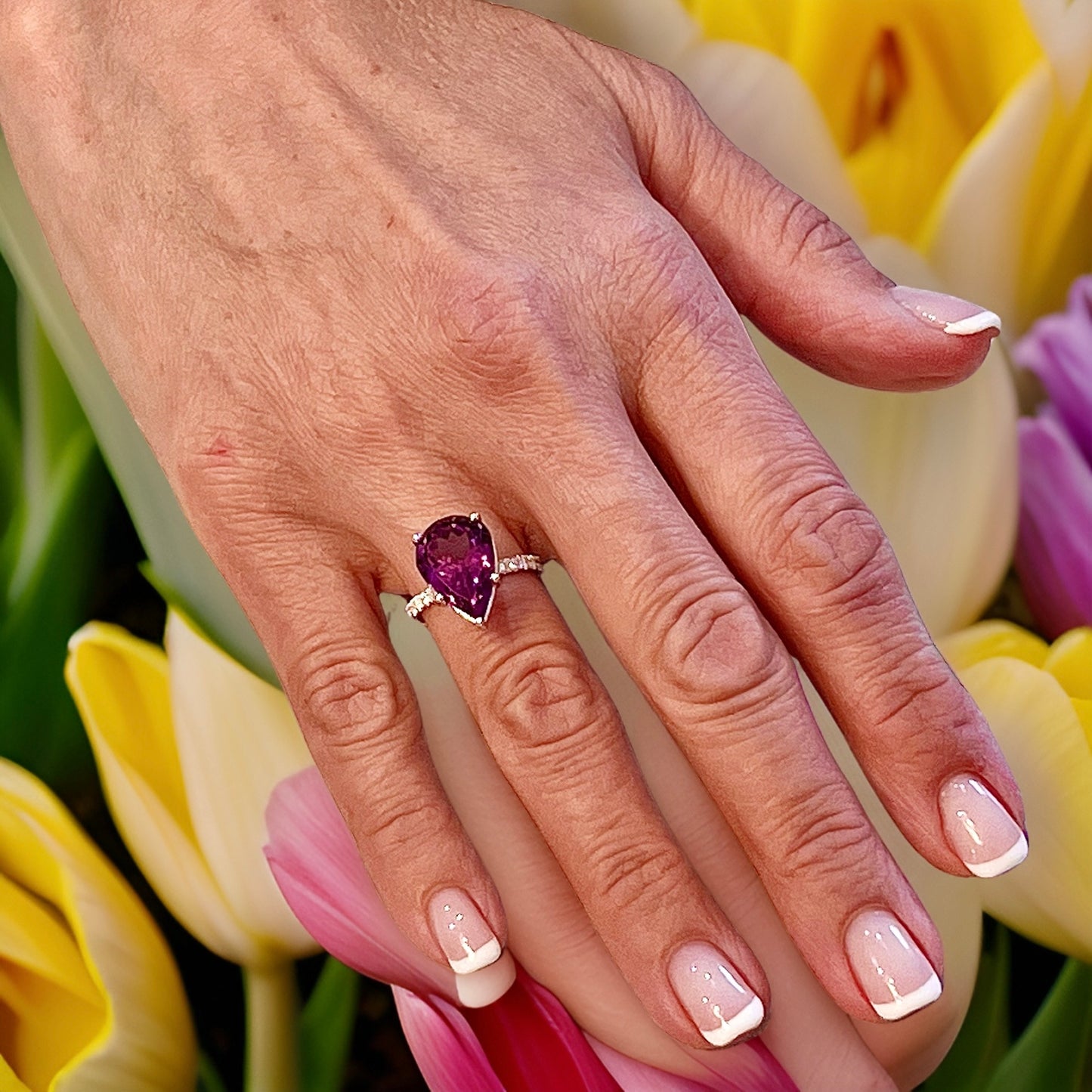 Natural Amethyst Diamond Ring 6.5 14k White Gold 7.67 TCW Certified $3,950 311006 - Certified Fine Jewelry