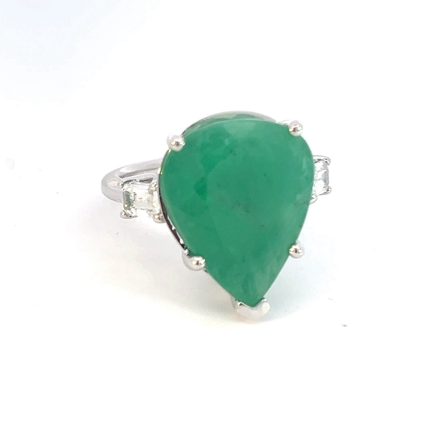 Natural Emerald Diamond Ring 7 14k White Gold 10.97 TCW Certified $4,950 311003 - Certified Fine Jewelry