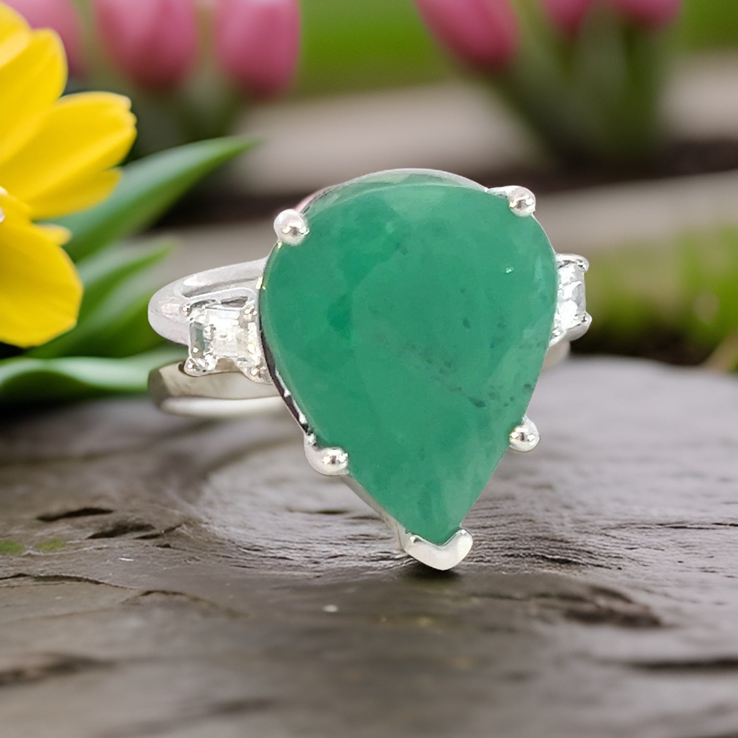 Natural Emerald Diamond Ring 7 14k White Gold 10.97 TCW Certified $4,950 311003 - Certified Fine Jewelry