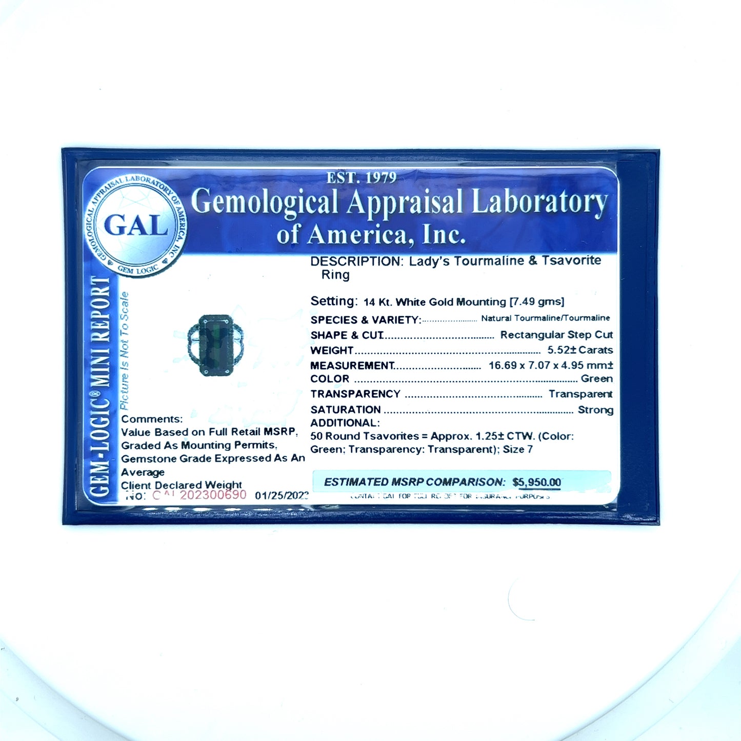 Natural Tourmaline Tsavorite Ring 7 14k Gold 6.77 TCW Certified $5,950 300690 - Certified Fine Jewelry