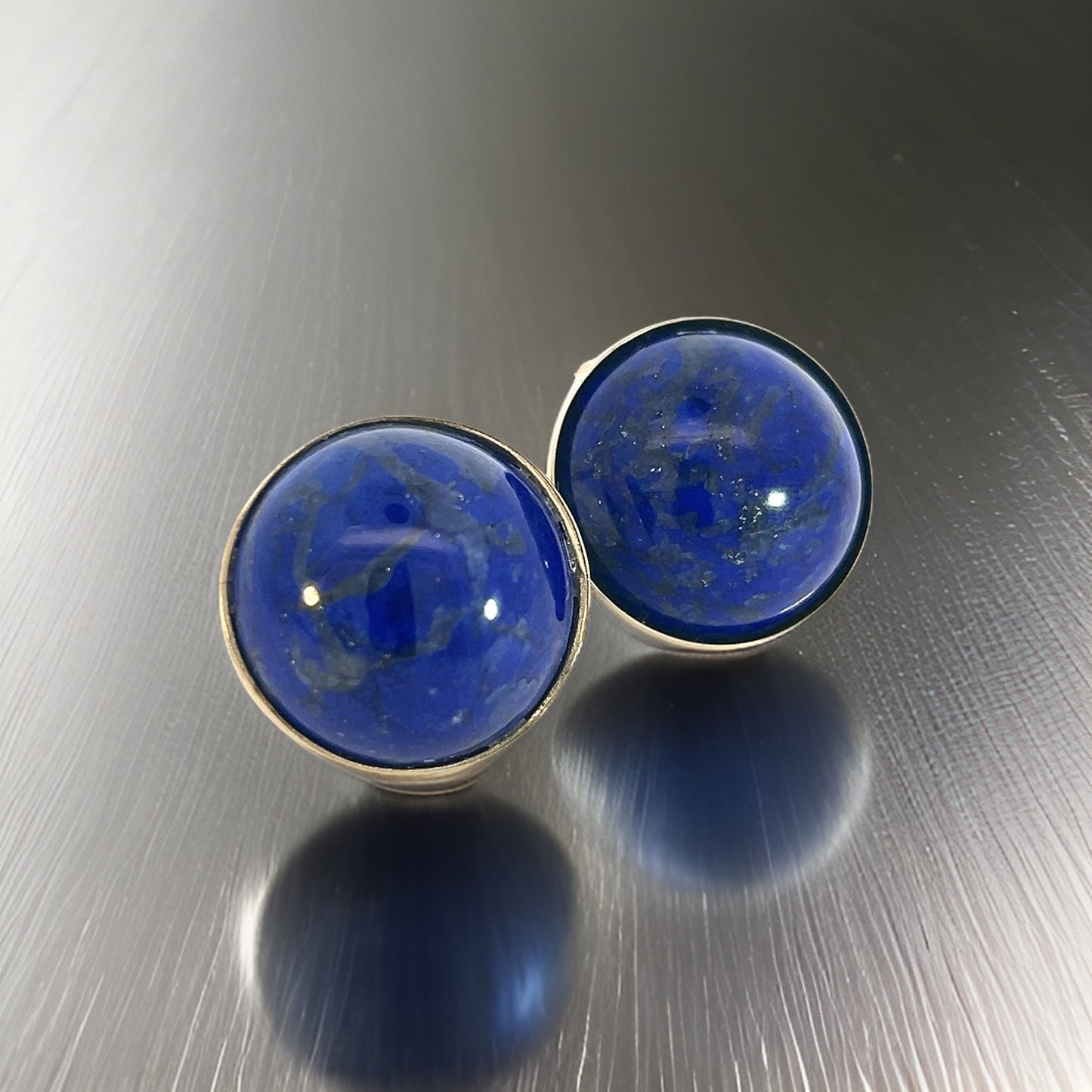 Natural Lapis Lazuli Cufflinks 14k Y Gold 40 CTW Certified $3,450 311039 - Certified Fine Jewelry