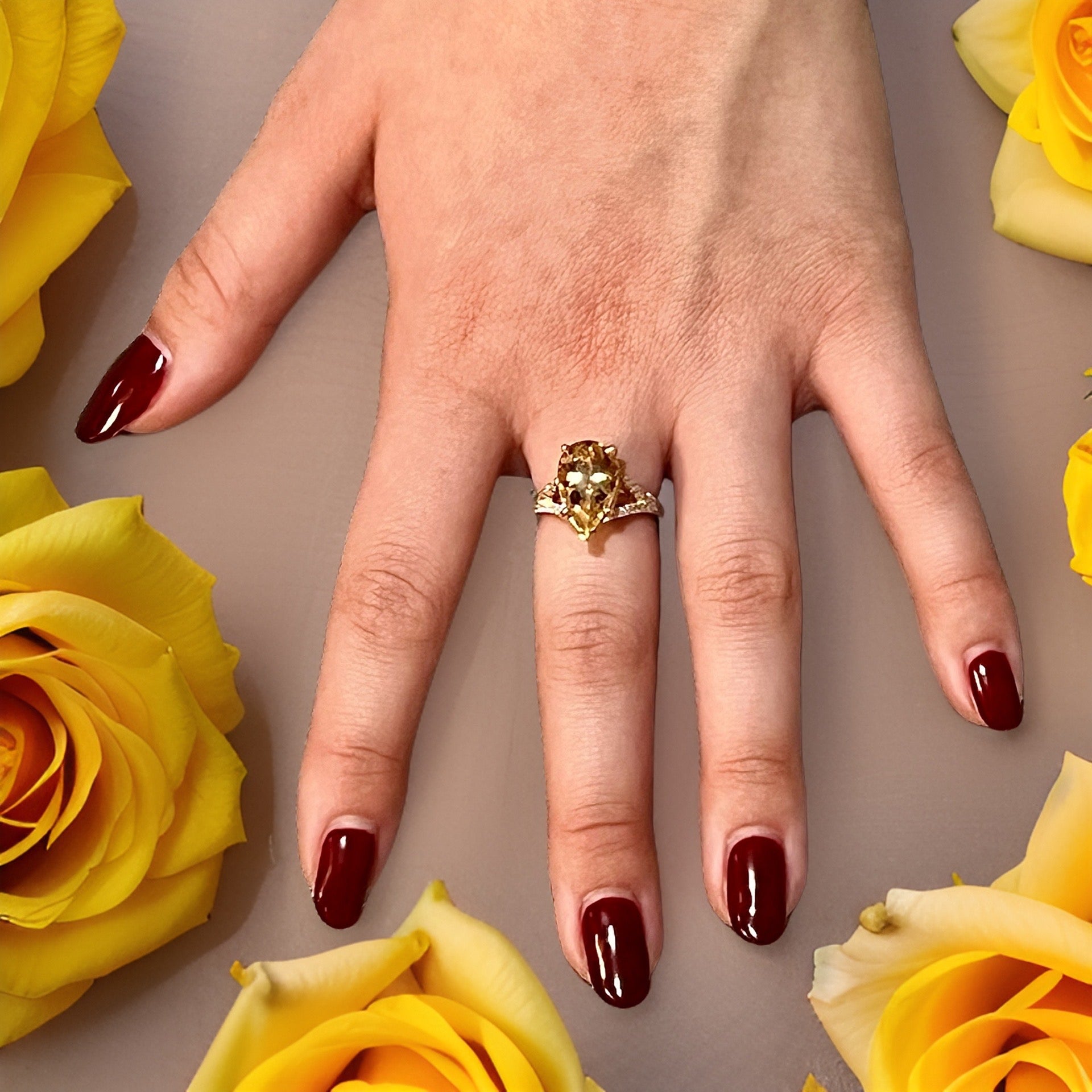 Natural Citrine Diamond Ring 6.5 14k Y Gold 4.79 TCW Certified $3,950 310632 - Certified Fine Jewelry