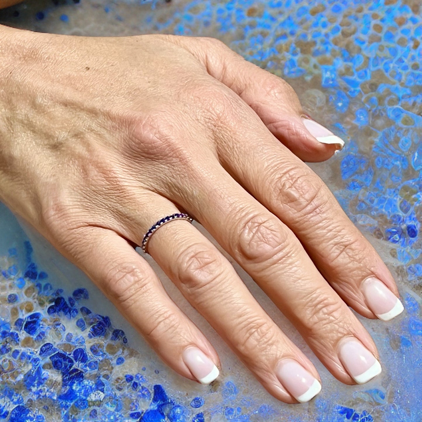 Natural Blue Sapphire Ring 6.5 14k W Gold 0.66 TCW Certified $1,190 217007 - Certified Fine Jewelry
