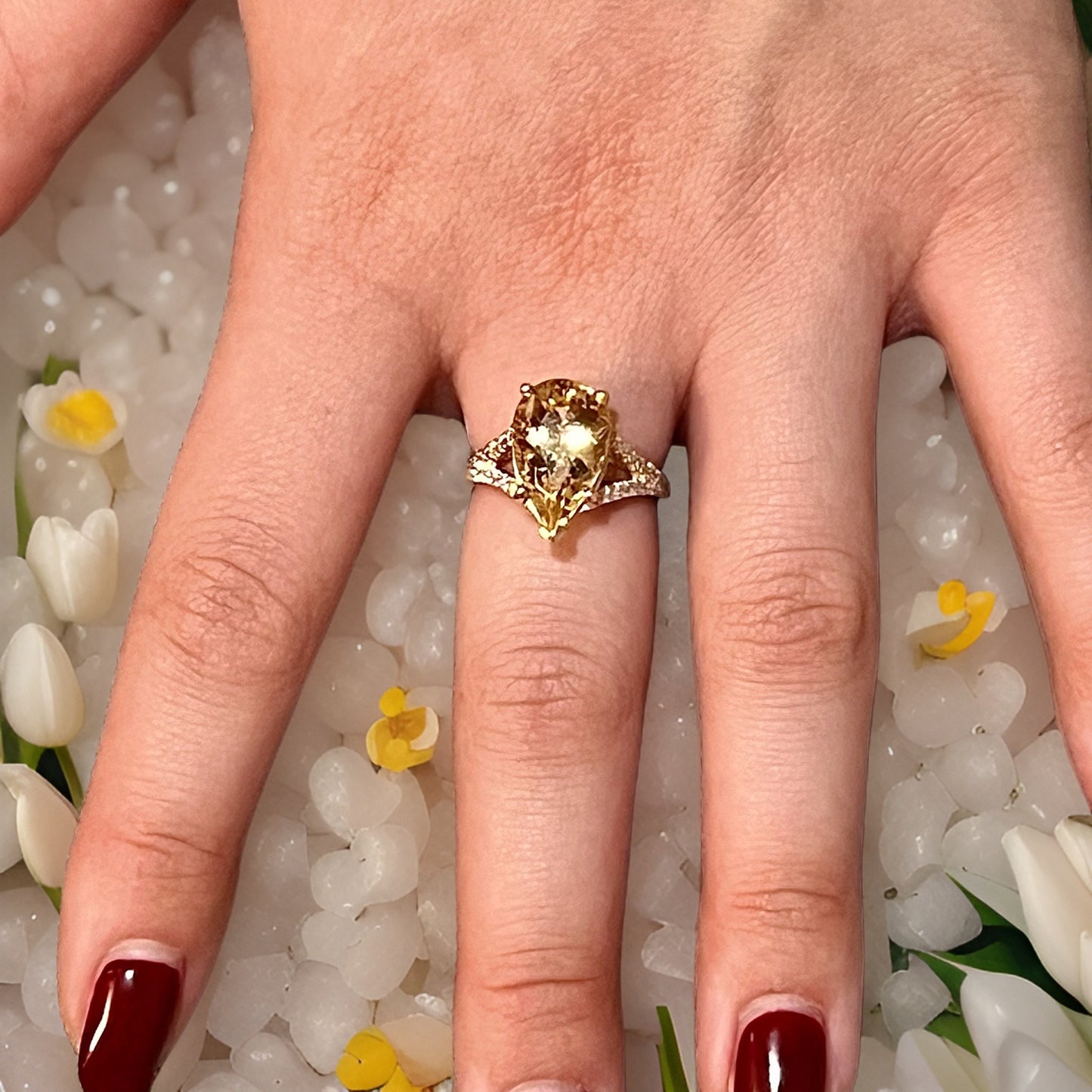 Natural Citrine Diamond Ring 6.5 14k Y Gold 4.79 TCW Certified $3,950 310632 - Certified Fine Jewelry