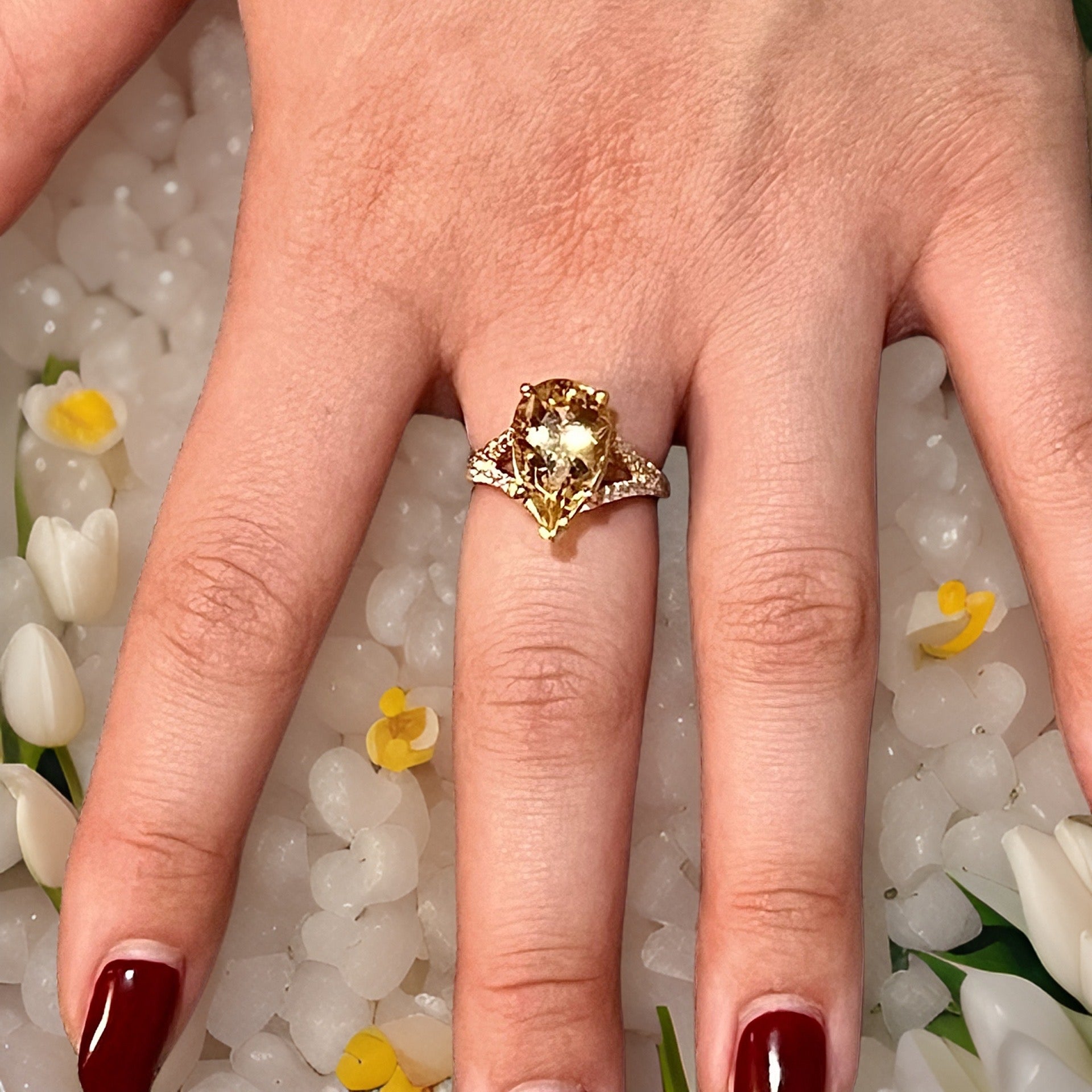 Natural Citrine Diamond Ring 6.5 14k Y Gold 4.79 TCW Certified $3,950 310632 - Certified Fine Jewelry