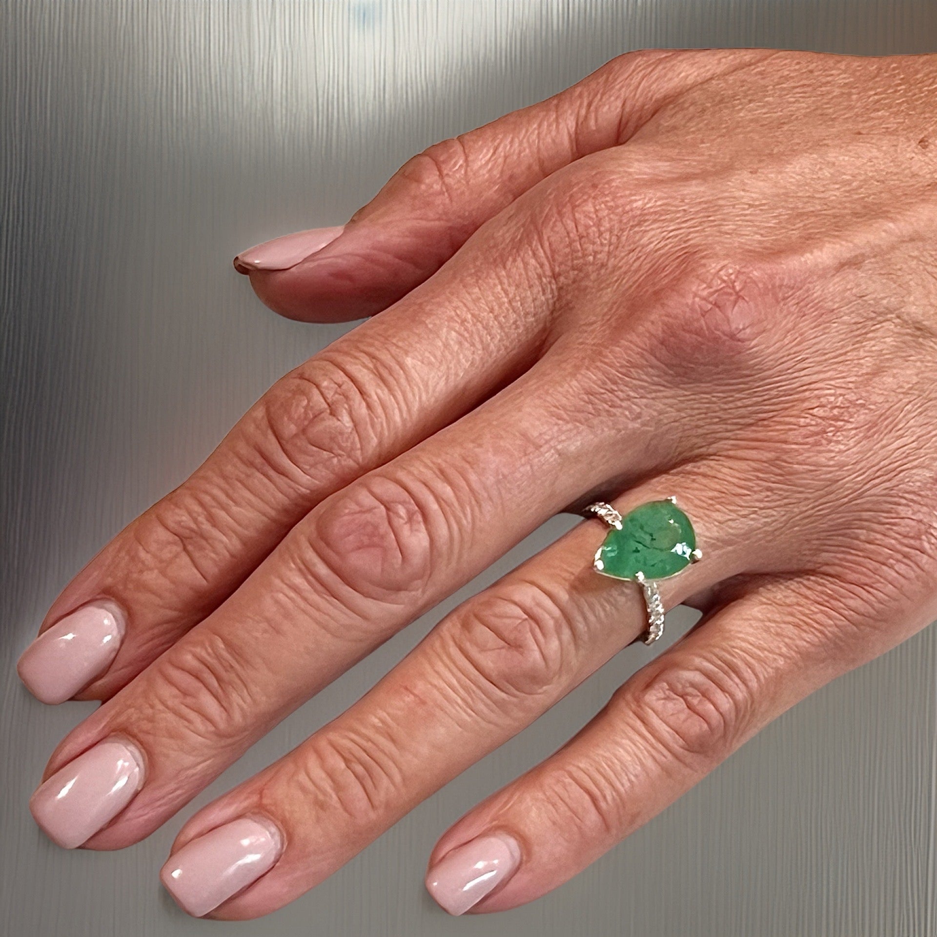 Natural Emerald Diamond Ring 6.5 14k WG 4.62 TCW Certified $4,950 310549 - Certified Fine Jewelry
