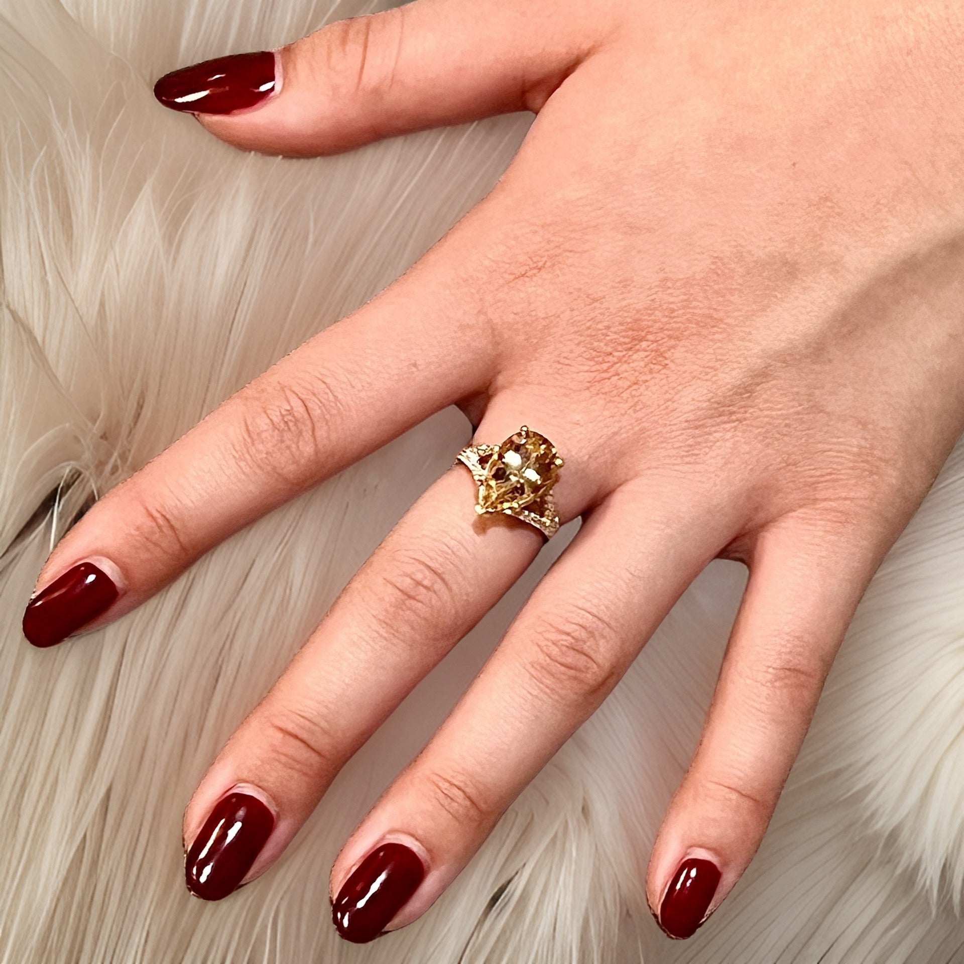 Natural Citrine Diamond Ring 6.5 14k Y Gold 4.79 TCW Certified $3,950 310632 - Certified Fine Jewelry