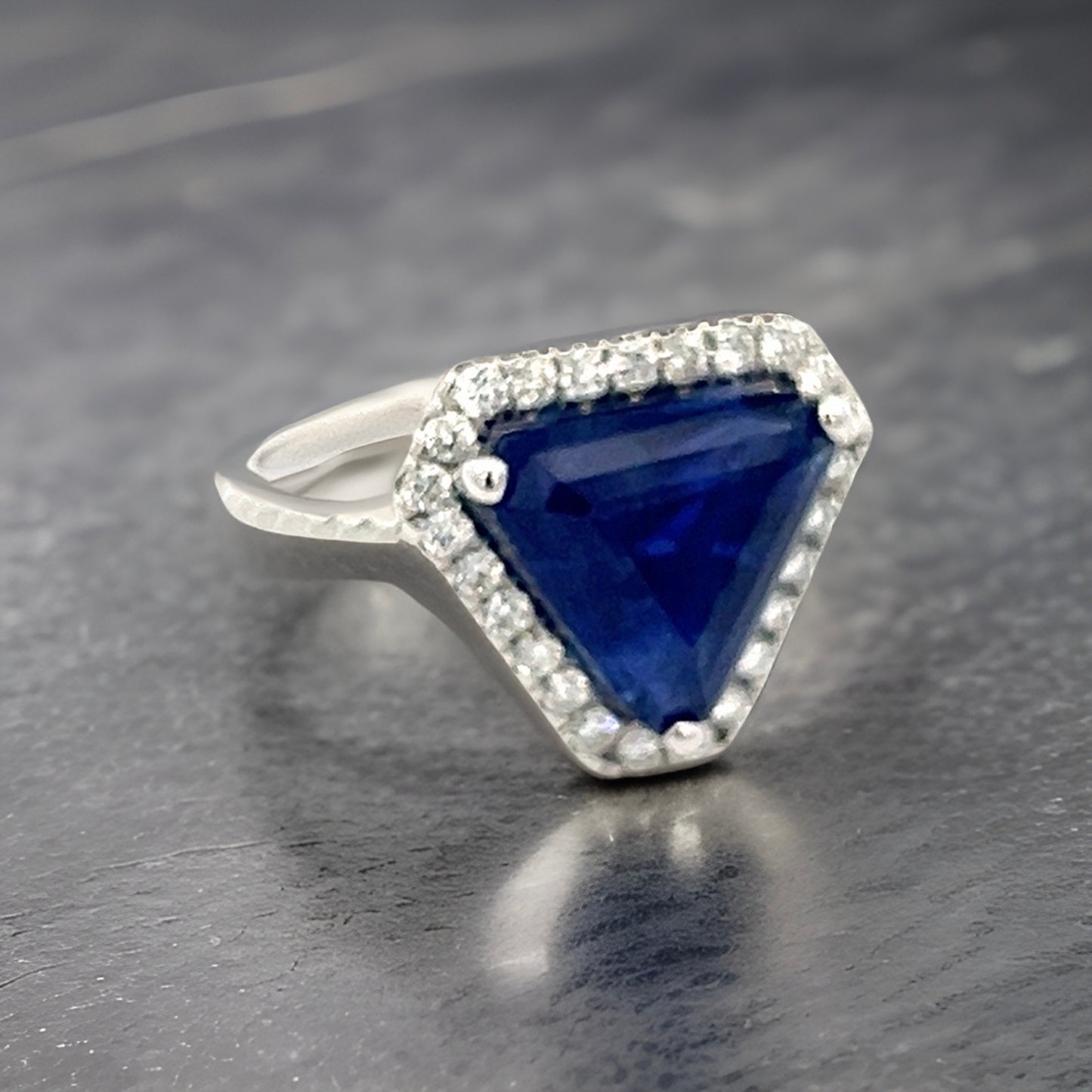 Natural Sapphire Diamond Ring 6.5 14k W Gold 5.84 TCW Certified $5,950 310654 - Certified Fine Jewelry