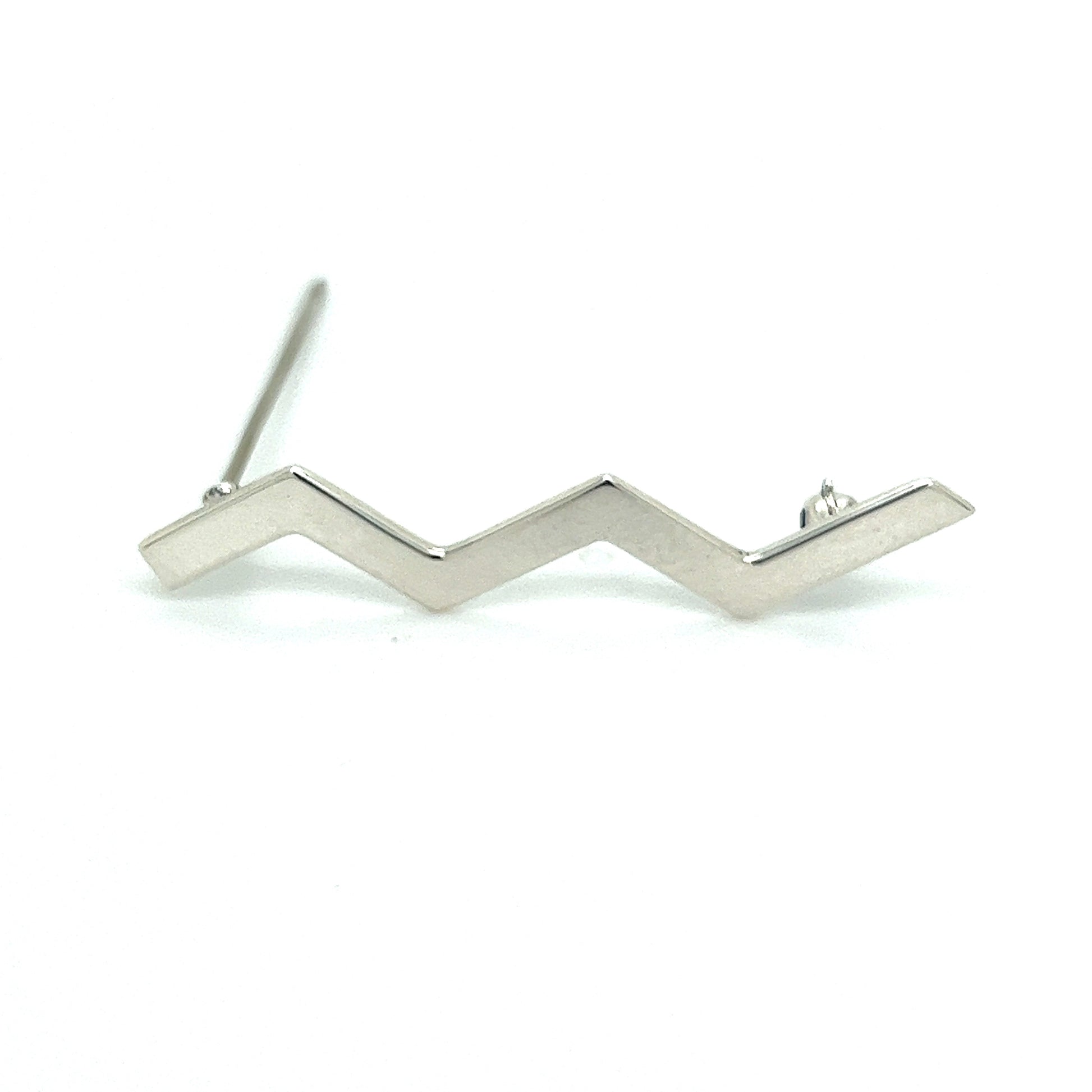 Tiffany & Co Estate Zigzag Wave Brooch Pin Sterling Silver By Paloma Picasso TIF483 - Certified Fine Jewelry