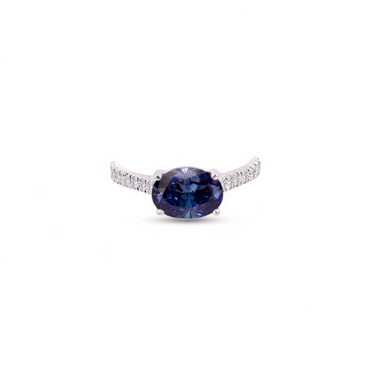 Natural Sapphire Diamond Ring 6.5 14k W Gold 3.15 TCW Certified $4,950 310588