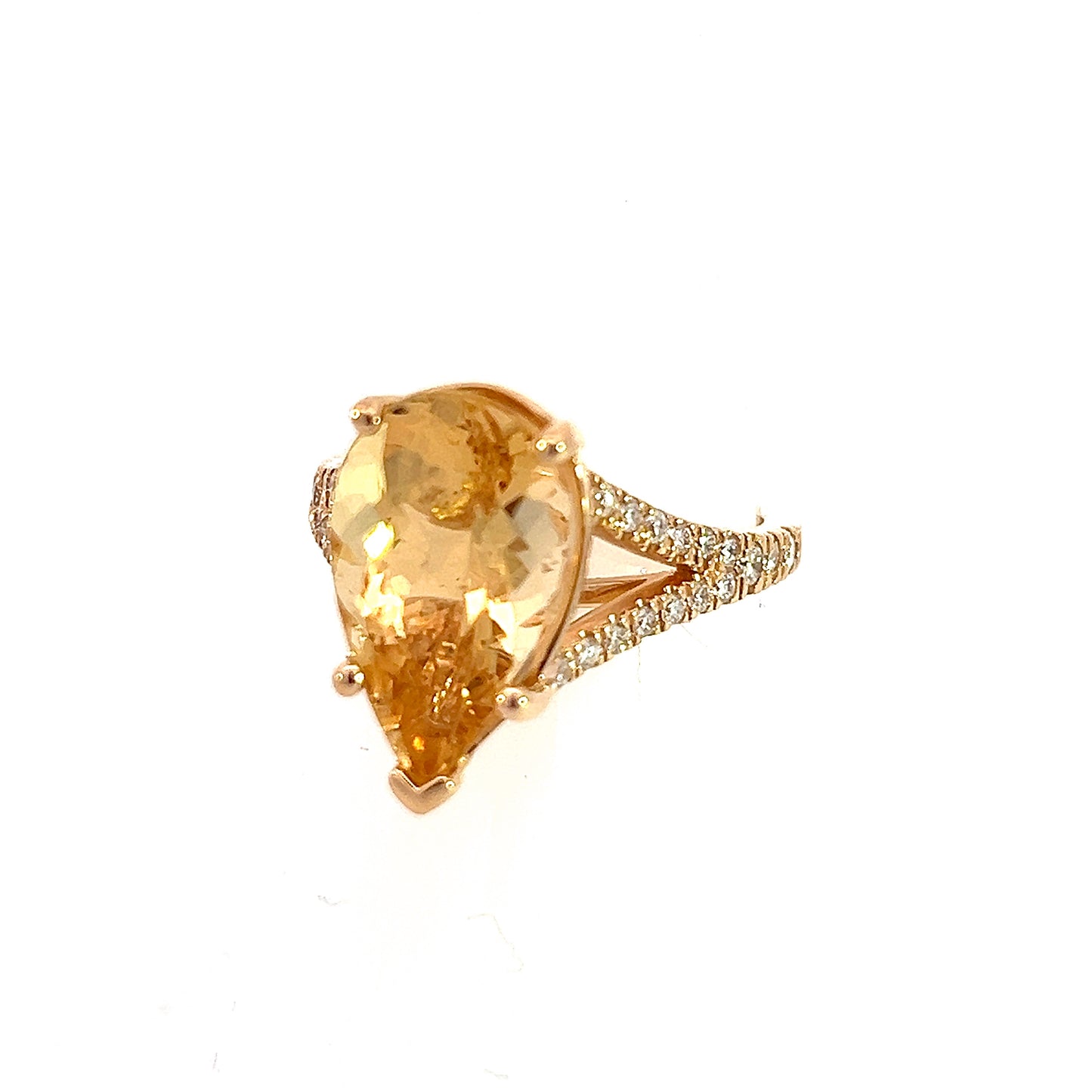 Natural Citrine Diamond Ring 6.5 14k Y Gold 4.79 TCW Certified $3,950 310632 - Certified Fine Jewelry