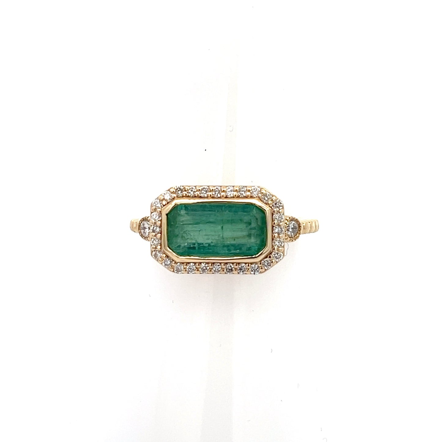 Natural Emerald and Diamond Ring 6.5 14k Y Gold 2.32 TCW Certified $4,950 310644 - Certified Fine Jewelry