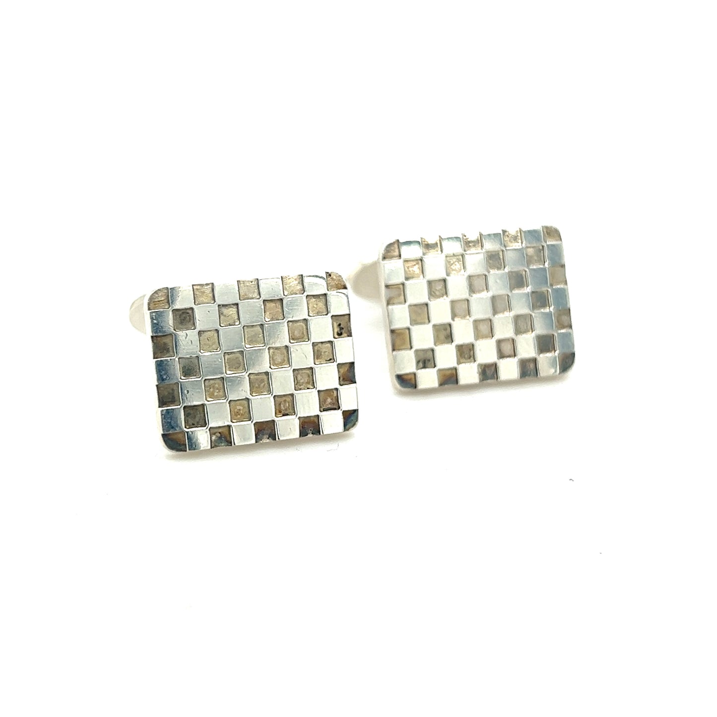 Georg Jensen Authentic Estate Checkerboard Cufflinks Silver GJ16 - Certified Fine Jewelry