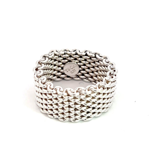 Tiffany & Co Estate Somerset Ring Size 8 Sterling Silver 10 mm TIF691