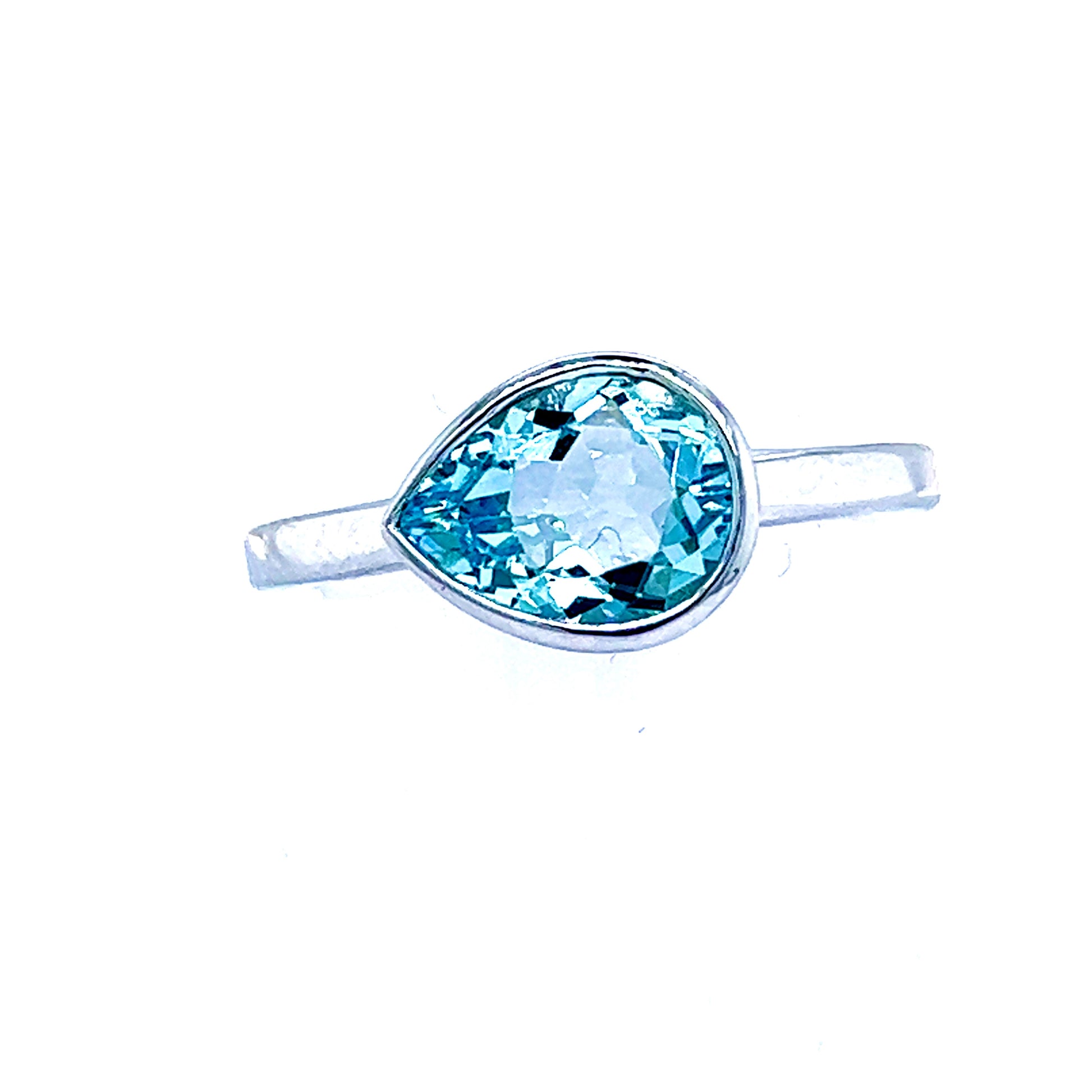 Natural Aquamarine Ring 6.5 14k W Gold 1.37 TCW Certified $1,950 221337 - Certified Fine Jewelry