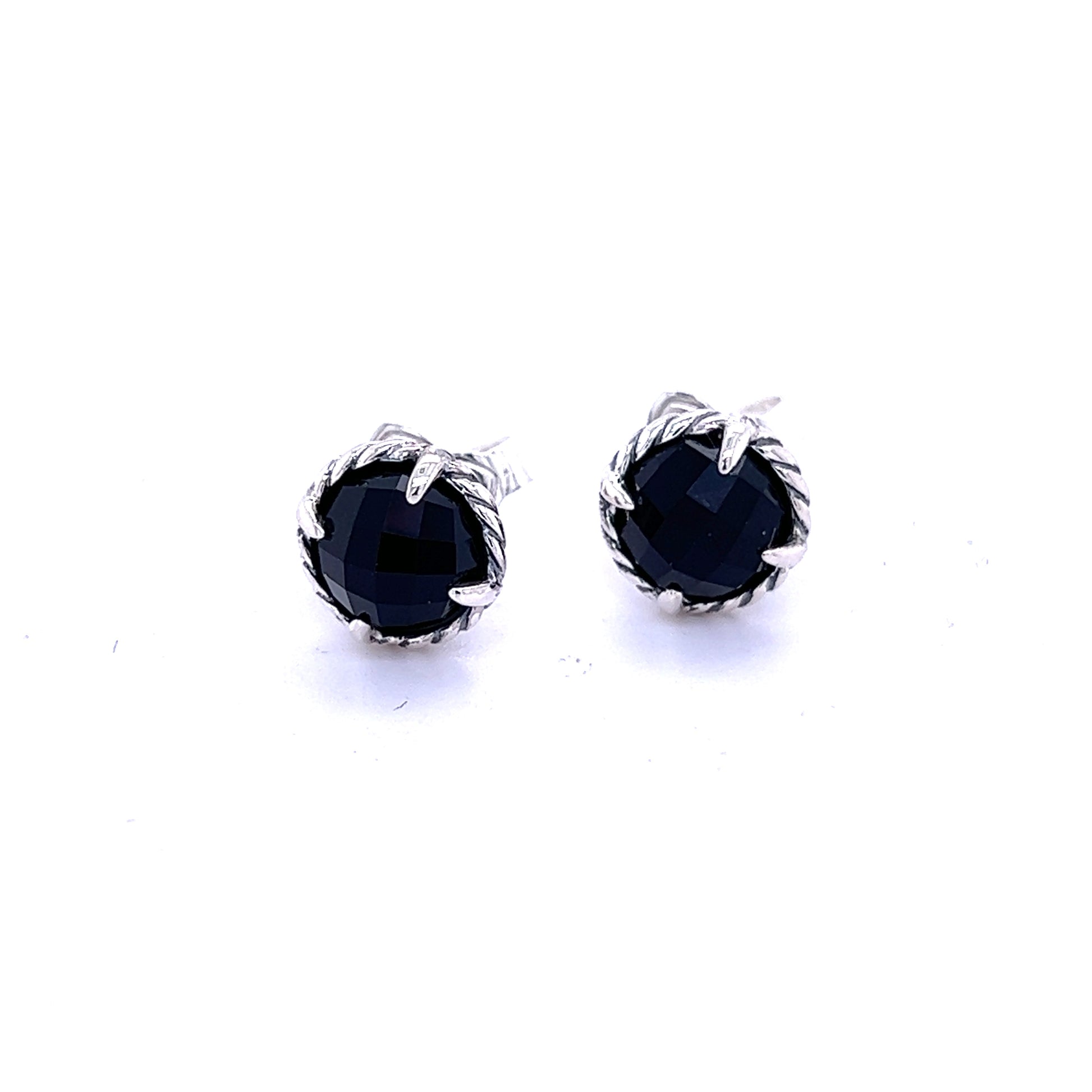 David Yurman Authentic Estate Black Orquid Chantelaine Earrings Silver DY237 - Certified Fine Jewelry