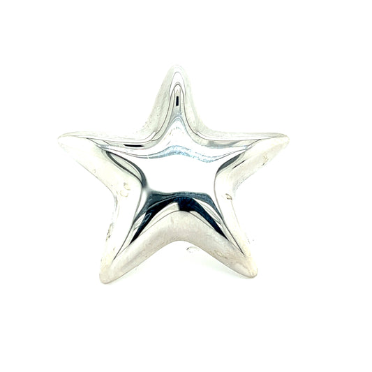 Tiffany & Co Estate Puffed Star Brooch Sterling Silver TIF637