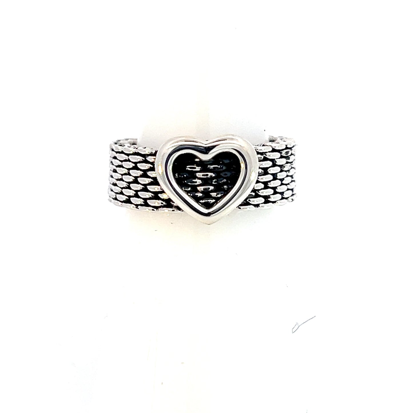 Tiffany & Co Estate Somerset Heart Ring 5.5 Silver 6.30 mm TIF608 - Certified Fine Jewelry