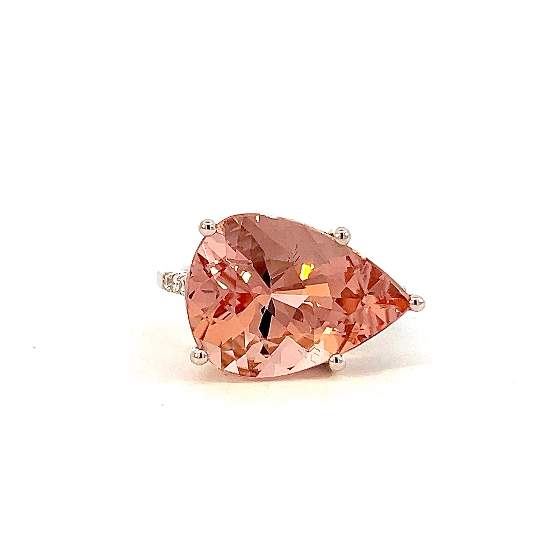 Natural Morganite Diamond Ring 6.5 14k White Gold 8.99 TCW Certified $5,950 310650 - Certified Fine Jewelry