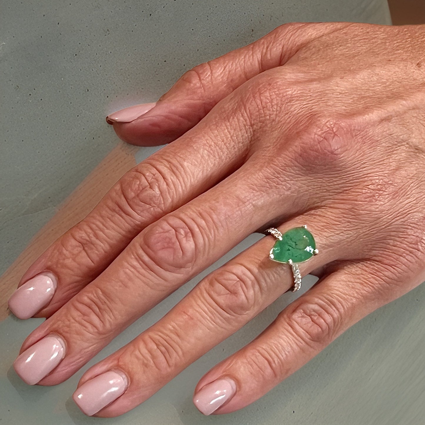 Natural Emerald Diamond Ring 6.5 14k WG 4.62 TCW Certified $4,950 310549 - Certified Fine Jewelry