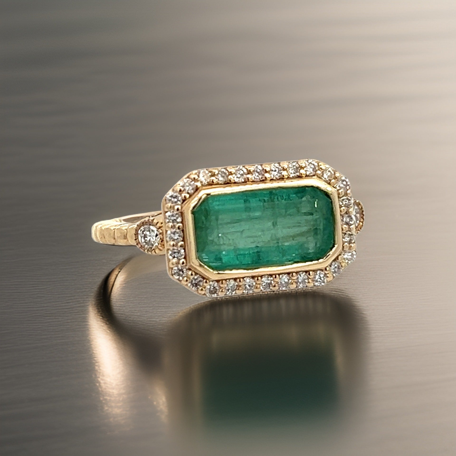 Natural Emerald and Diamond Ring 6.5 14k Y Gold 2.32 TCW Certified $4,950 310644 - Certified Fine Jewelry