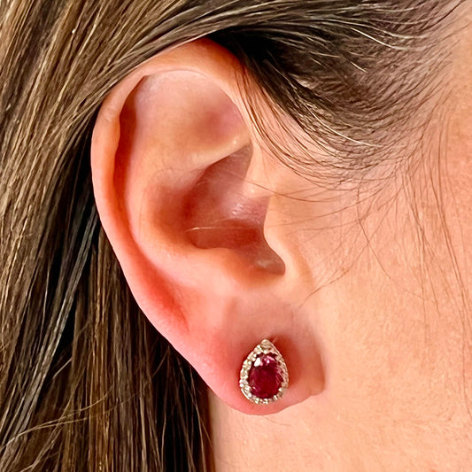 Natural Pink Tourmaline Diamond Stud Earrings 14k W Gold 2.02 TCW Certified $3,950 211890 - Certified Fine Jewelry