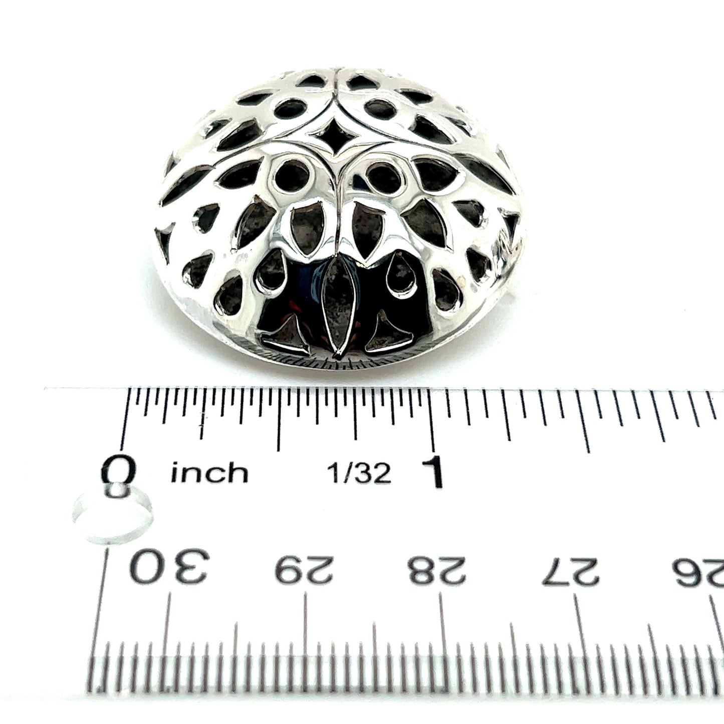 John Hardy Estate Large Button Clip on Earrings 1.5" Sterling Silver JH57 - Certified Fine Jewelry