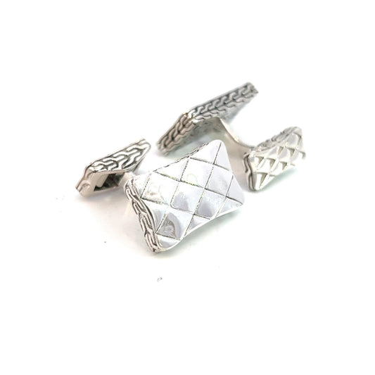 John Hardy Estate Weave Cufflinks Sterling Silver JH79
