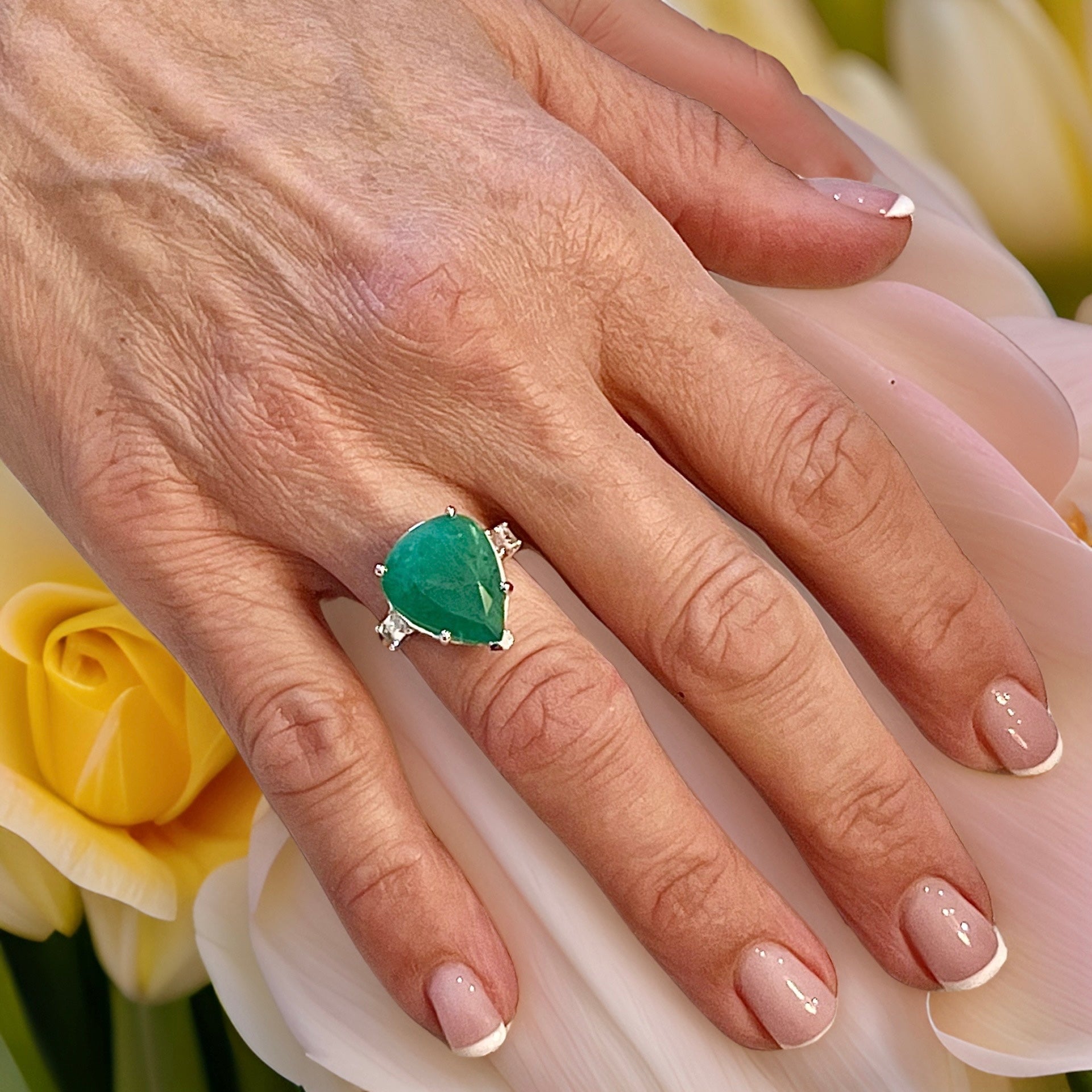 Natural Emerald Diamond Ring 7 14k White Gold 10.97 TCW Certified $4,950 311003 - Certified Fine Jewelry