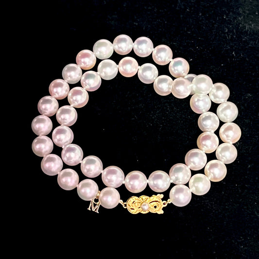 Mikimoto Estate Akoya Pearl Necklace 18" 18k Y Gold 10 mm Certified $106,000 M106000 - Certified Fine Jewelry