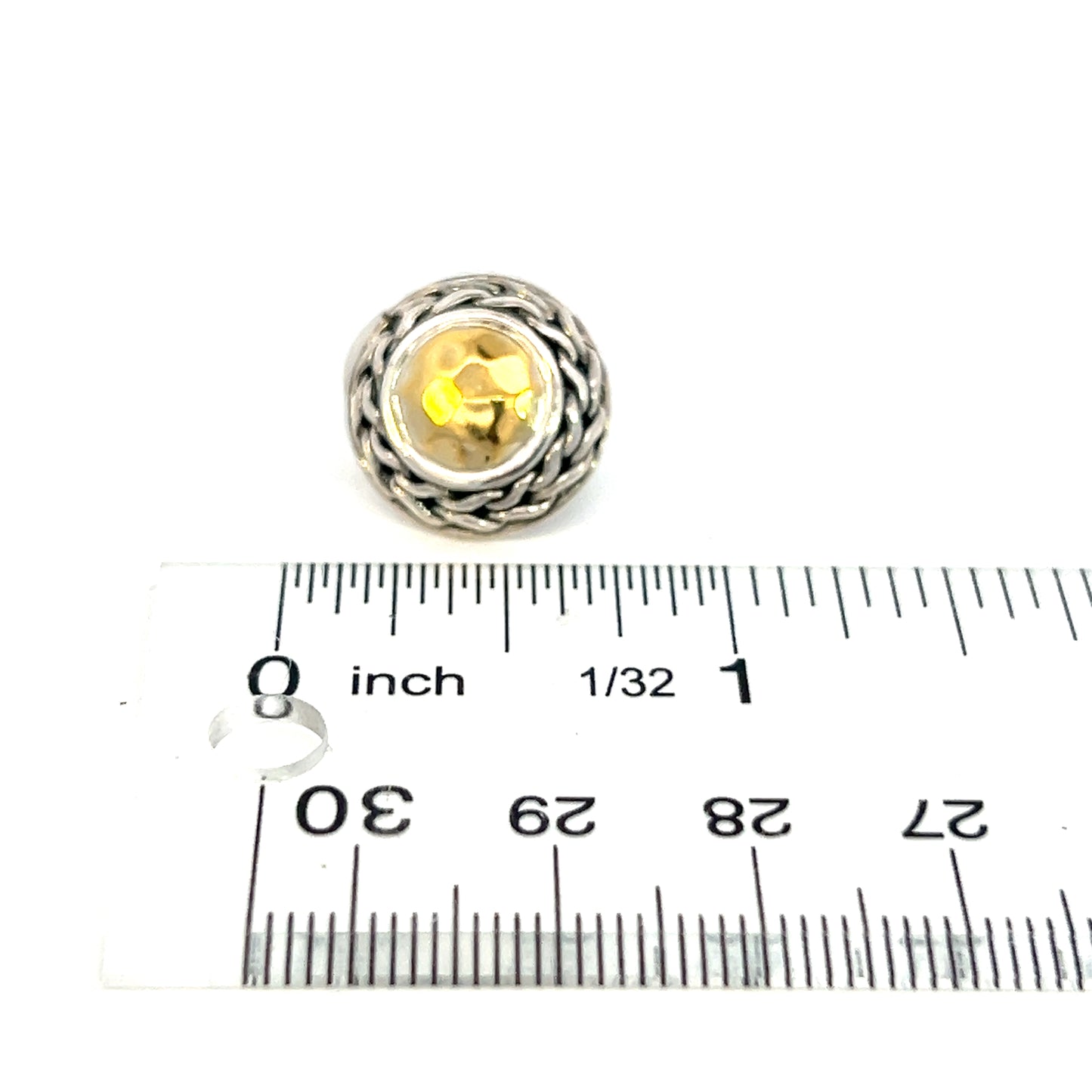 John Hardy Estate Post Palu Clip on Earrings Sterling Silver 22k Y Gold JH68