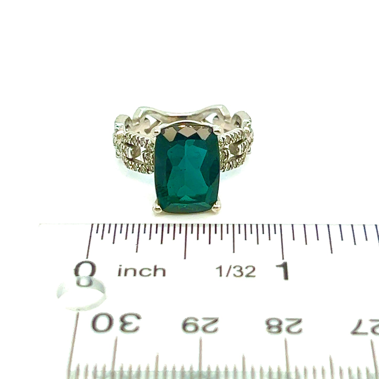 Natural Tourmaline Diamond Ring 6 14k W Gold 5 TCW Certified $4,250 304176 - Certified Fine Jewelry