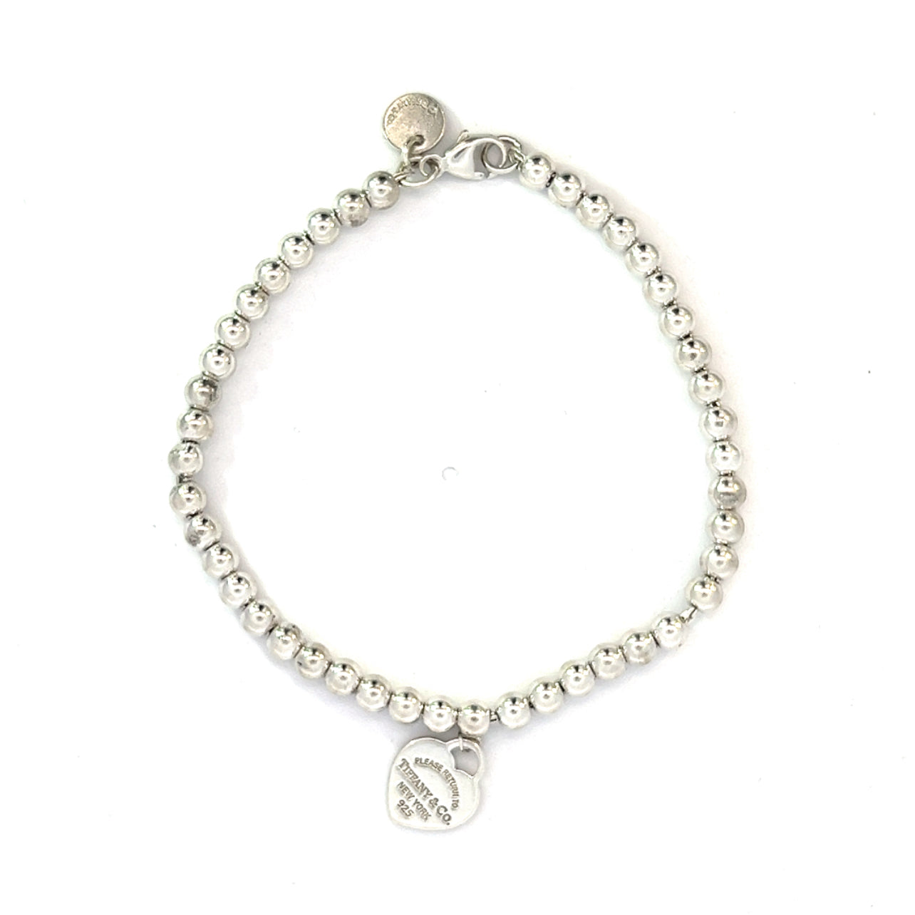 Tiffany & Co Estate Ball Bracelet 7" Silver 4 mm TIF525 - Certified Fine Jewelry