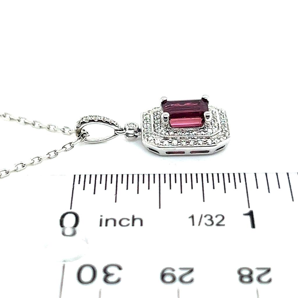 Diamond Rubellite Tourmaline Necklace 18" 18k Gold 1.80 TCW Certified $4,950 921140 - Certified Fine Jewelry