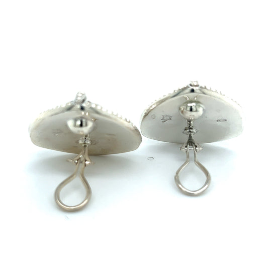 John Hardy Estate Clip on Triangle Dot Earrings Silver JH50 - Certified Fine Jewelry
