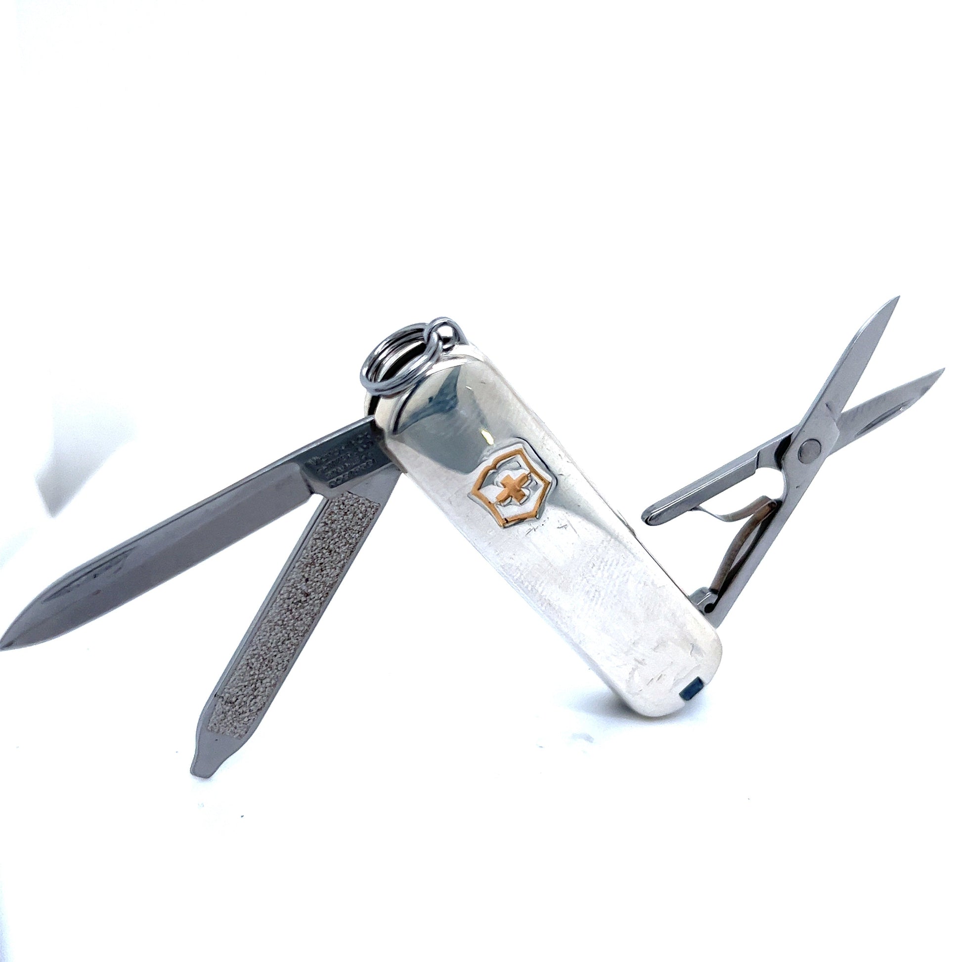 Tiffany & Co Estate Swiss Army Pocket Knife 18k Gold + Silver TIF595 - Certified Fine Jewelry