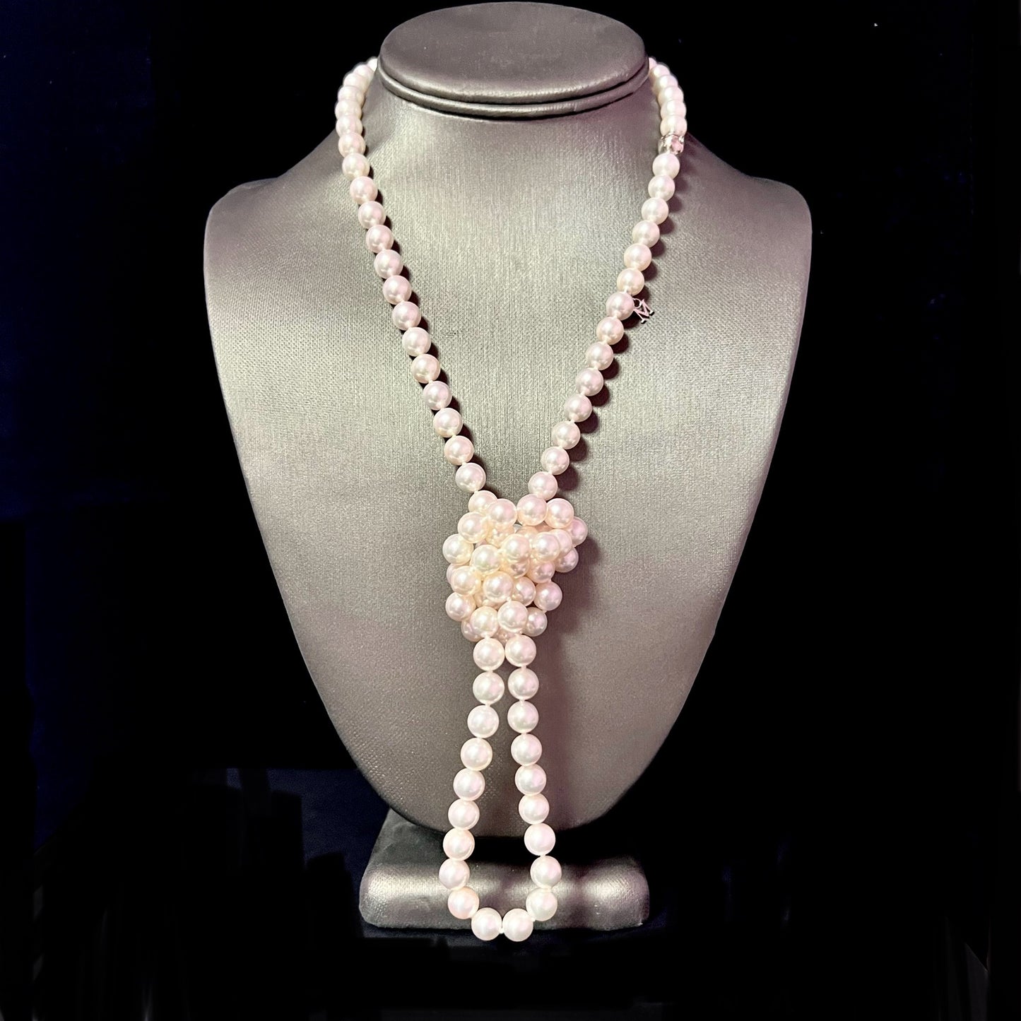 Mikimoto Estate Akoya Pearl Diamond Necklace 36" 18k Gold 8 mm Certified $13,950 401397 - Certified Fine Jewelry