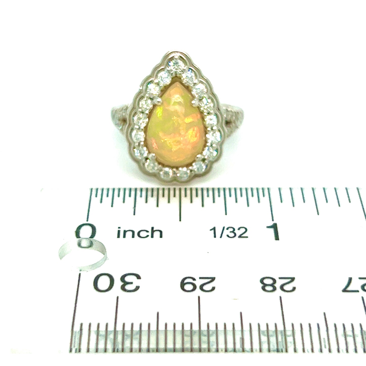 Natural Opal Diamond Ring 6.25 14k W Gold 2.35 TCW Certified $4,950 304174 - Certified Fine Jewelry