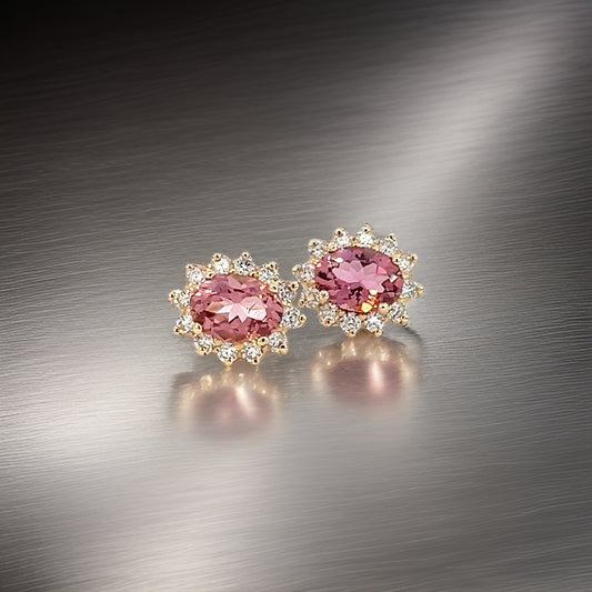 Natural Tourmaline Diamond Earrings 14k Yellow Gold 1.94 TCW Certified $3,950 211193 - Certified Fine Jewelry