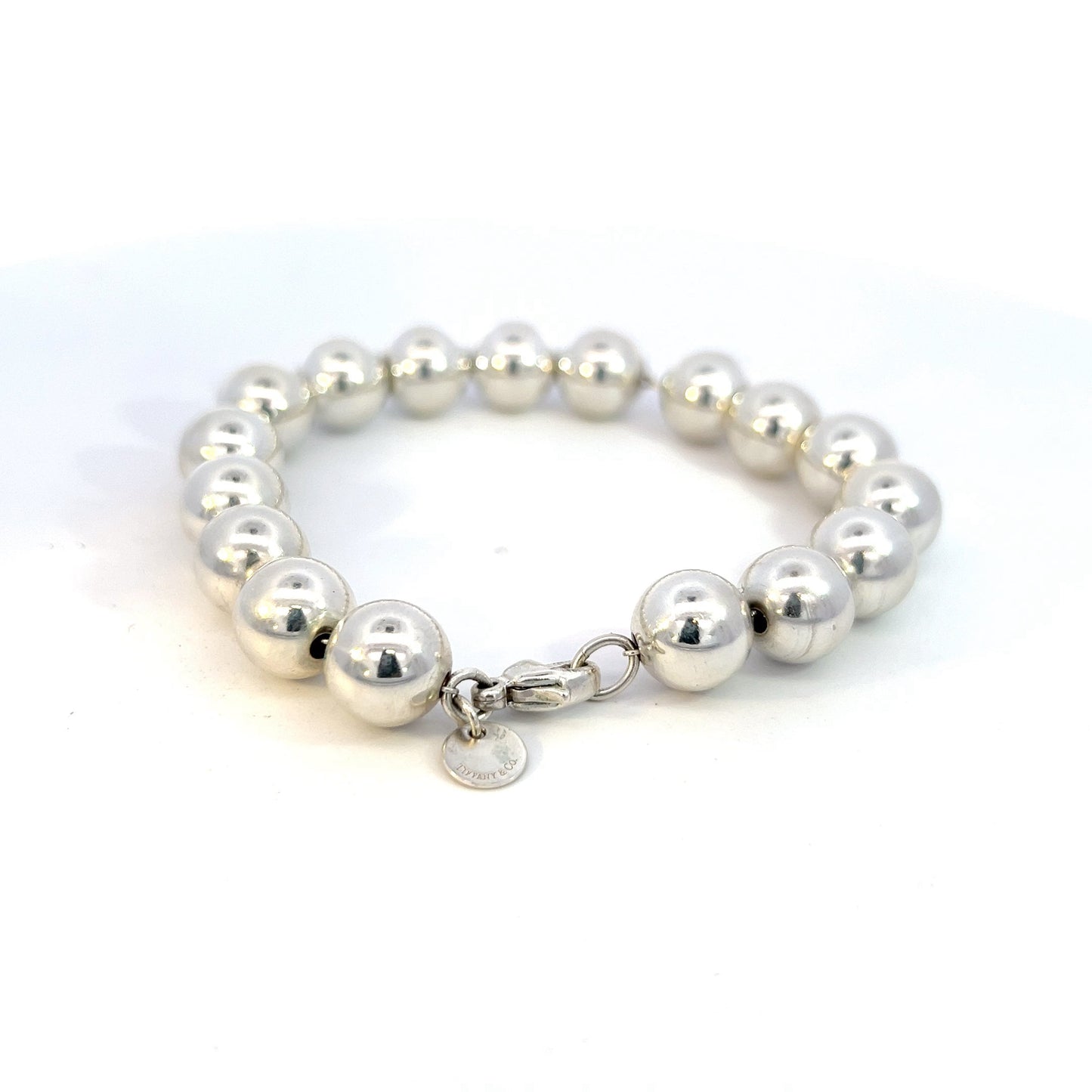 Tiffany & Co Estate 10 mm Ball Bracelet Size 7.5" Sterling Silver TIF591 - Certified Fine Jewelry