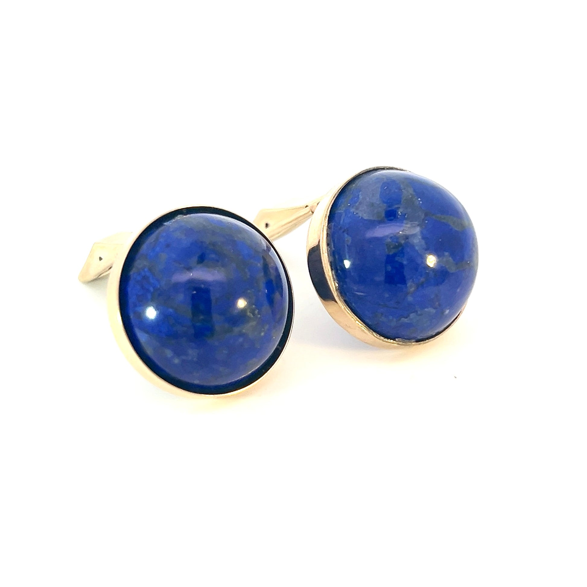 Natural Lapis Lazuli Cufflinks 14k Y Gold 40 CTW Certified $3,450 311039 - Certified Fine Jewelry