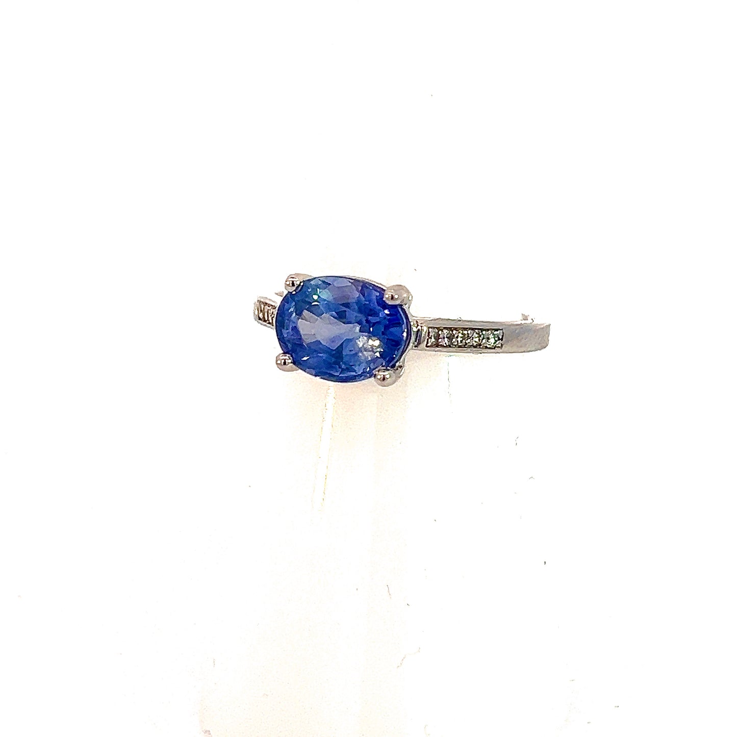 Natural Sapphire Diamond Ring 6.5 14k White Gold 2.36 TCW Certified $3,950 310592 - Certified Fine Jewelry
