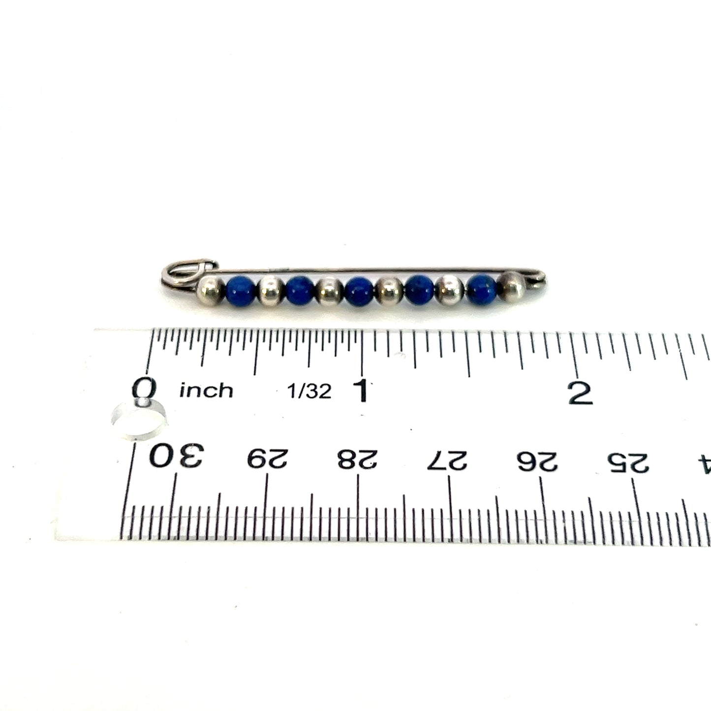 Tiffany & Co Estate Lapis Bobby Pin Brooch Sterling Silver 9 mm TIF617 - Certified Fine Jewelry