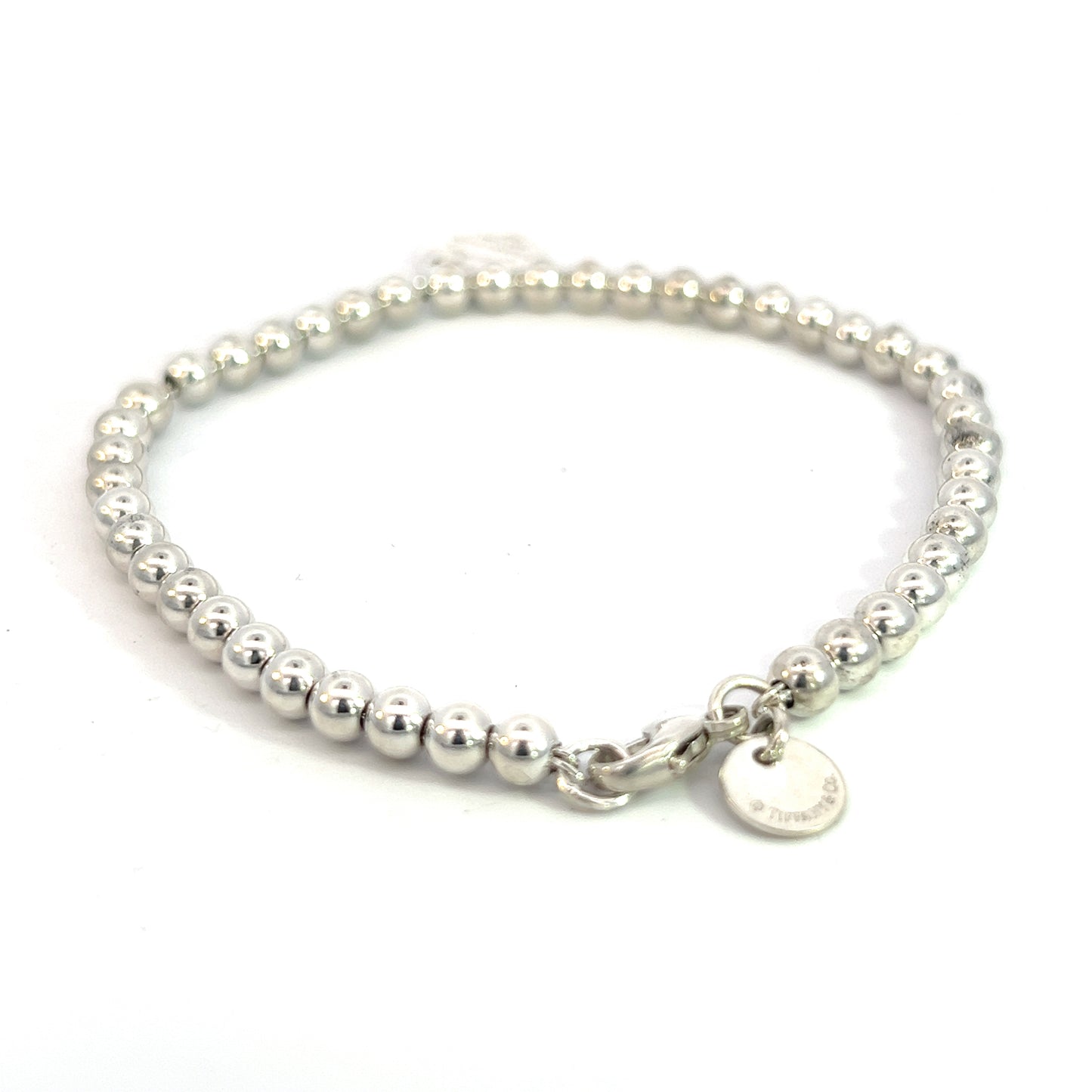 Tiffany & Co Estate Ball Bracelet 7" Silver 4 mm TIF525 - Certified Fine Jewelry
