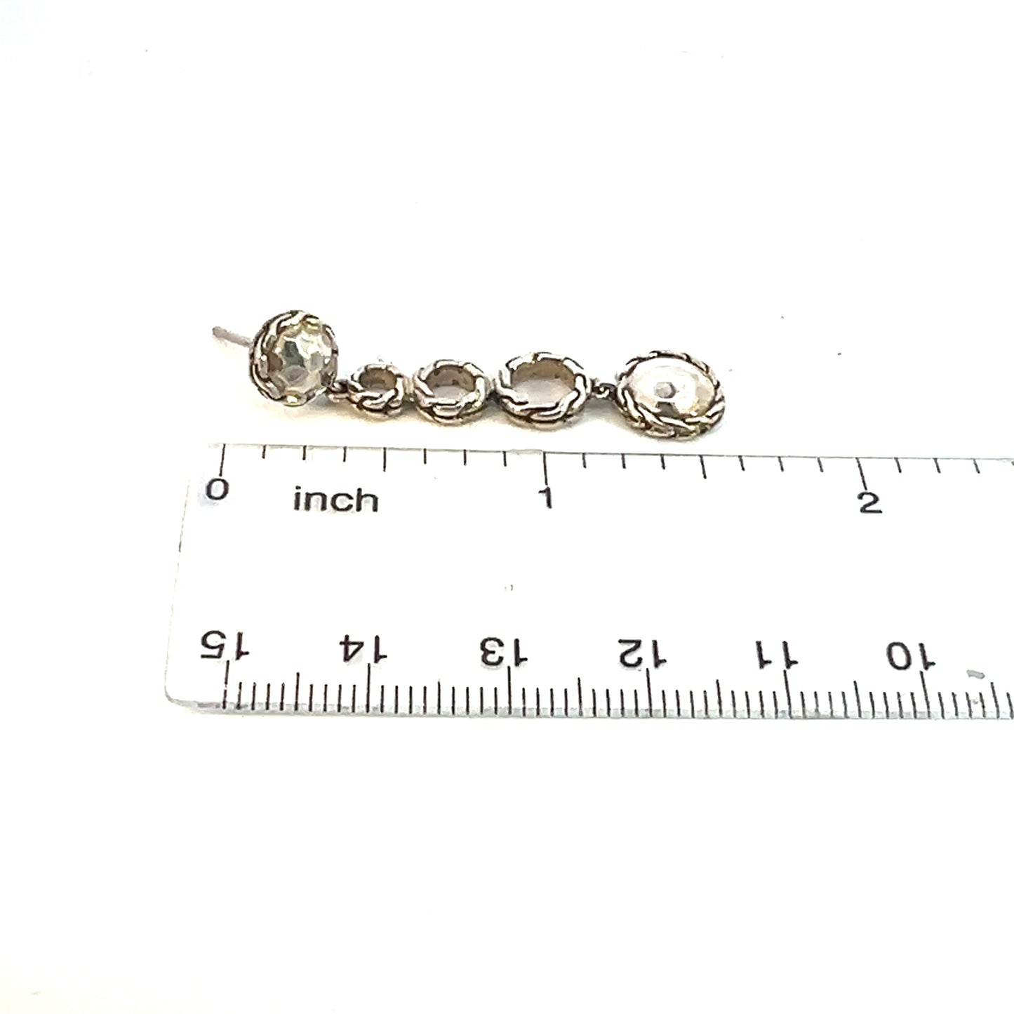 John Hardy Estate Woven Cable Dangle Earrings Sterling Silver JH91