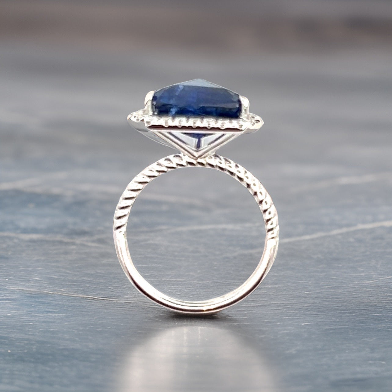 Natural Sapphire Diamond Ring 6.5 14k W Gold 5.84 TCW Certified $5,950 310654 - Certified Fine Jewelry