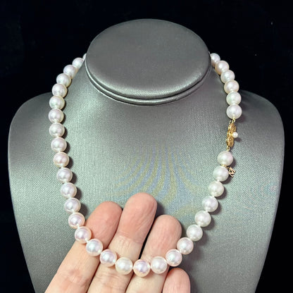 Mikimoto Estate Akoya Pearl Necklace 18" 18k Y Gold 10 mm Certified $106,000 M106000 - Certified Fine Jewelry