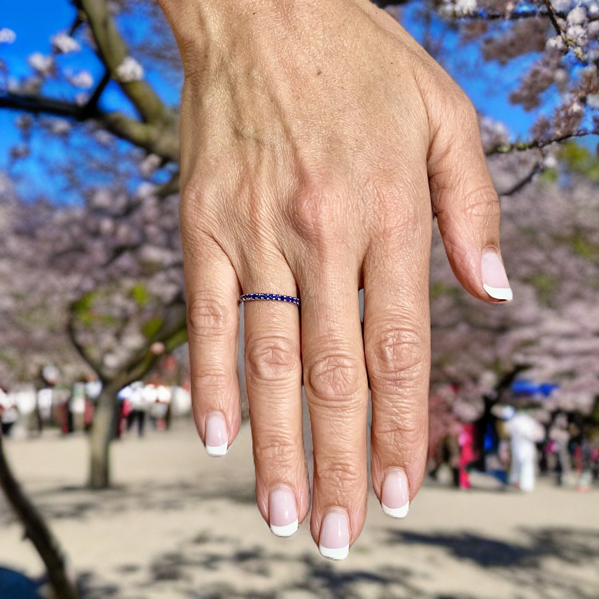 Natural Blue Sapphire Ring 6.5 14k W Gold 0.66 TCW Certified $1,190 217007 - Certified Fine Jewelry