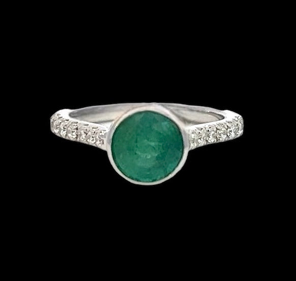 Natural Emerald Diamond Ring Size 6.5 14k W Gold 1.93 TCW Certified $4,950 310995