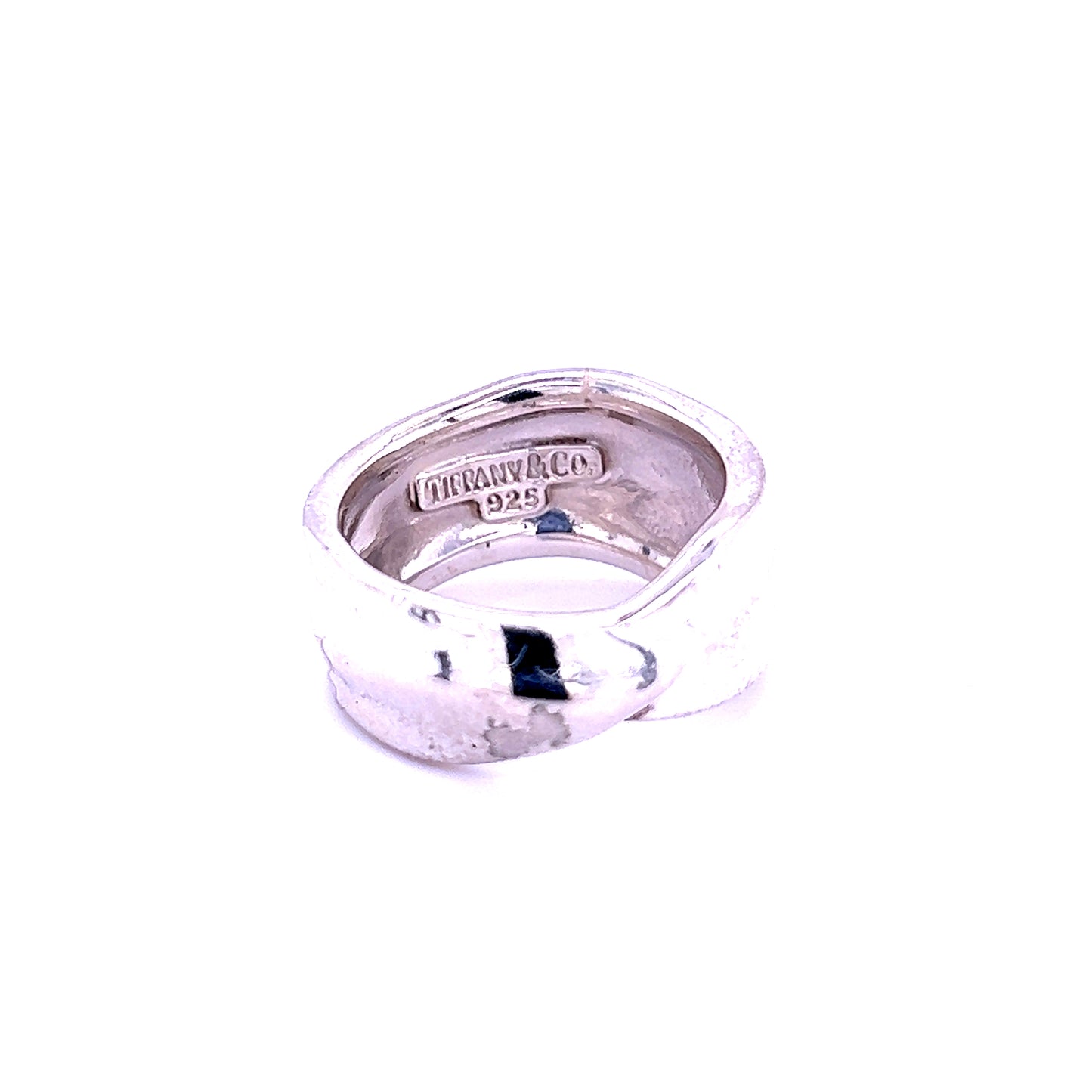 Tiffany & Co Estate Leaf Band Size 6.5 Silver 10 mm TIF501 - Certified Fine Jewelry